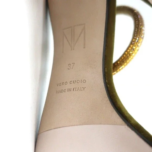 Tamara Mellon Stellar Sandals Topaz Crystal-Embellished Velvet Size 37 NEW - Picture 12 of 12